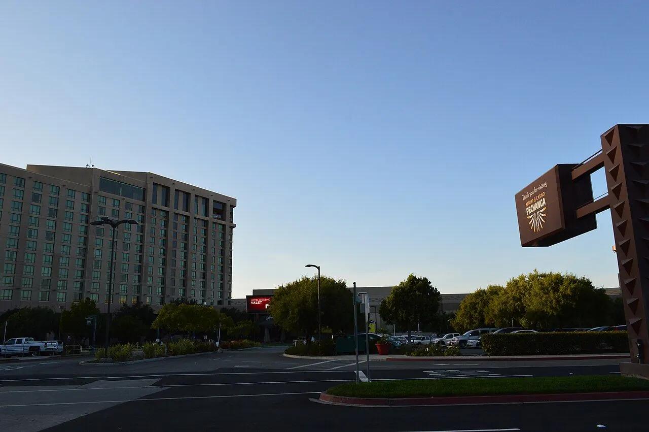Large tribal casino resort hotel tower in California